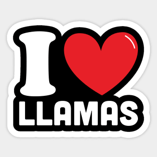 Red Heart I Love Llamas Sticker